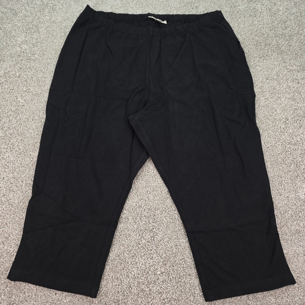New Woman Within Black Capri Legging Plus Size 1X 22/24 Stretch Cotton Crop Pant